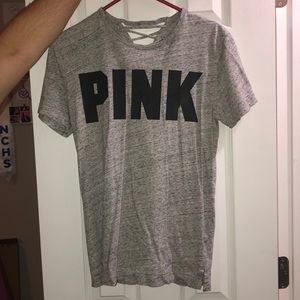 VS PINK grey t shirt that laces in the back!